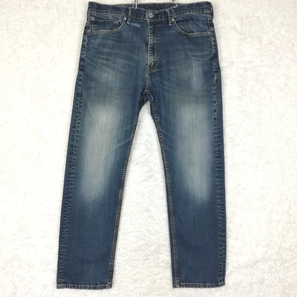 Levi's Mens Jeans 505 Regular Fit Straight Leg Blue Denim Stone Wash 38x32